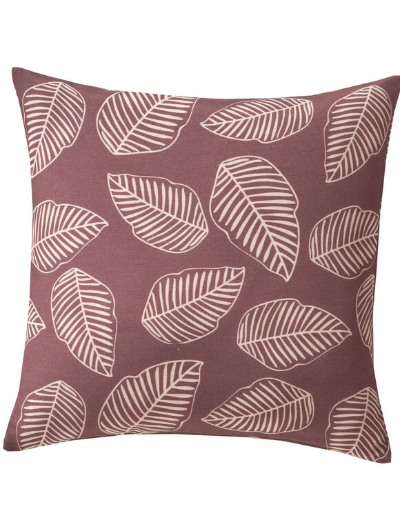 Housse de coussin imprimé petites feuilles - lot de 2 (lie de vin) Housse de coussin imprimé petites feuilles - lot de 2 (lie de vin)
